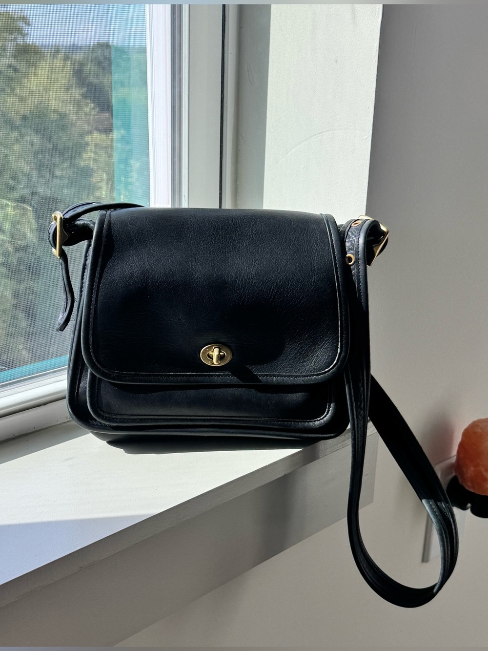 Vintage Coach 9061 Rambler Black Leather Crossbody Bag 🖤
